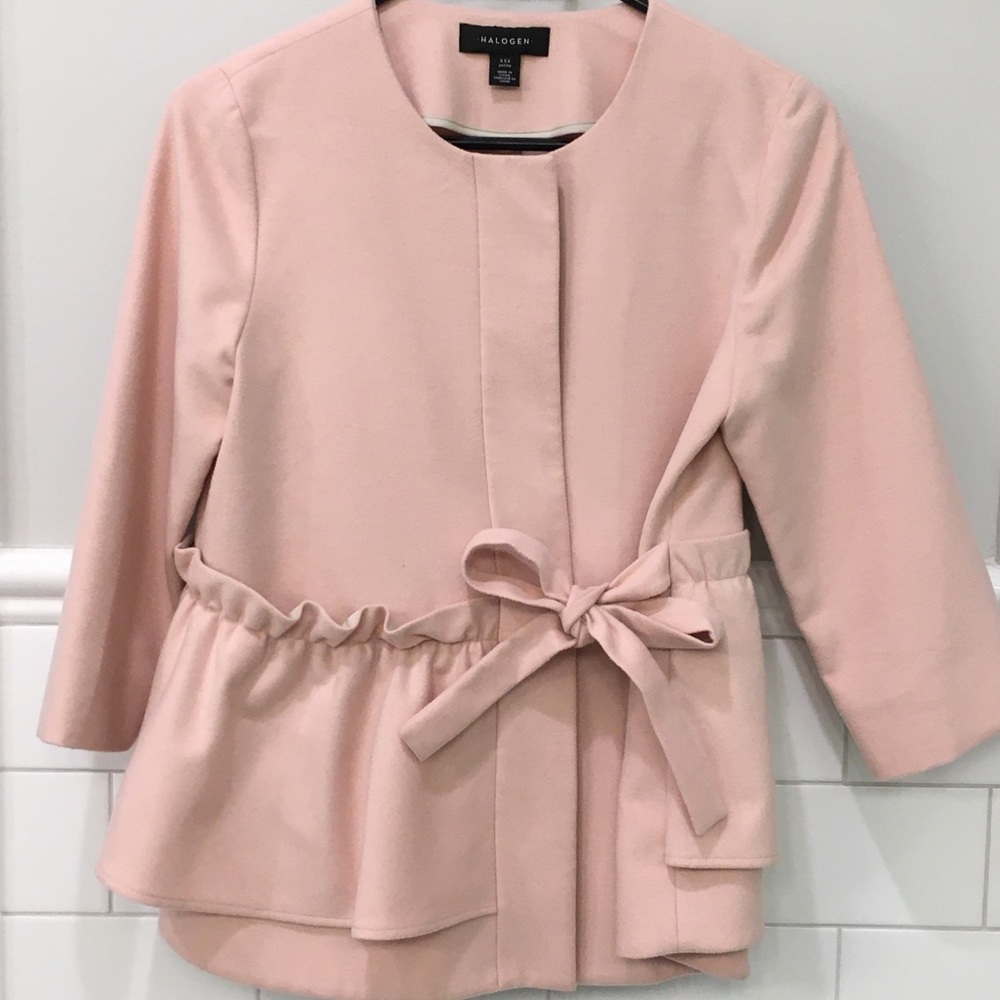 Halogen XS soft pink ruffled jacket